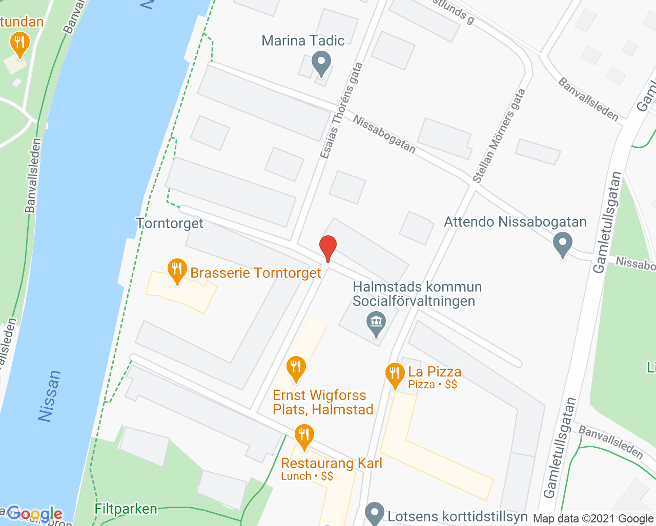 Karta till Barn och ungdomsavdelningen, Halmstad