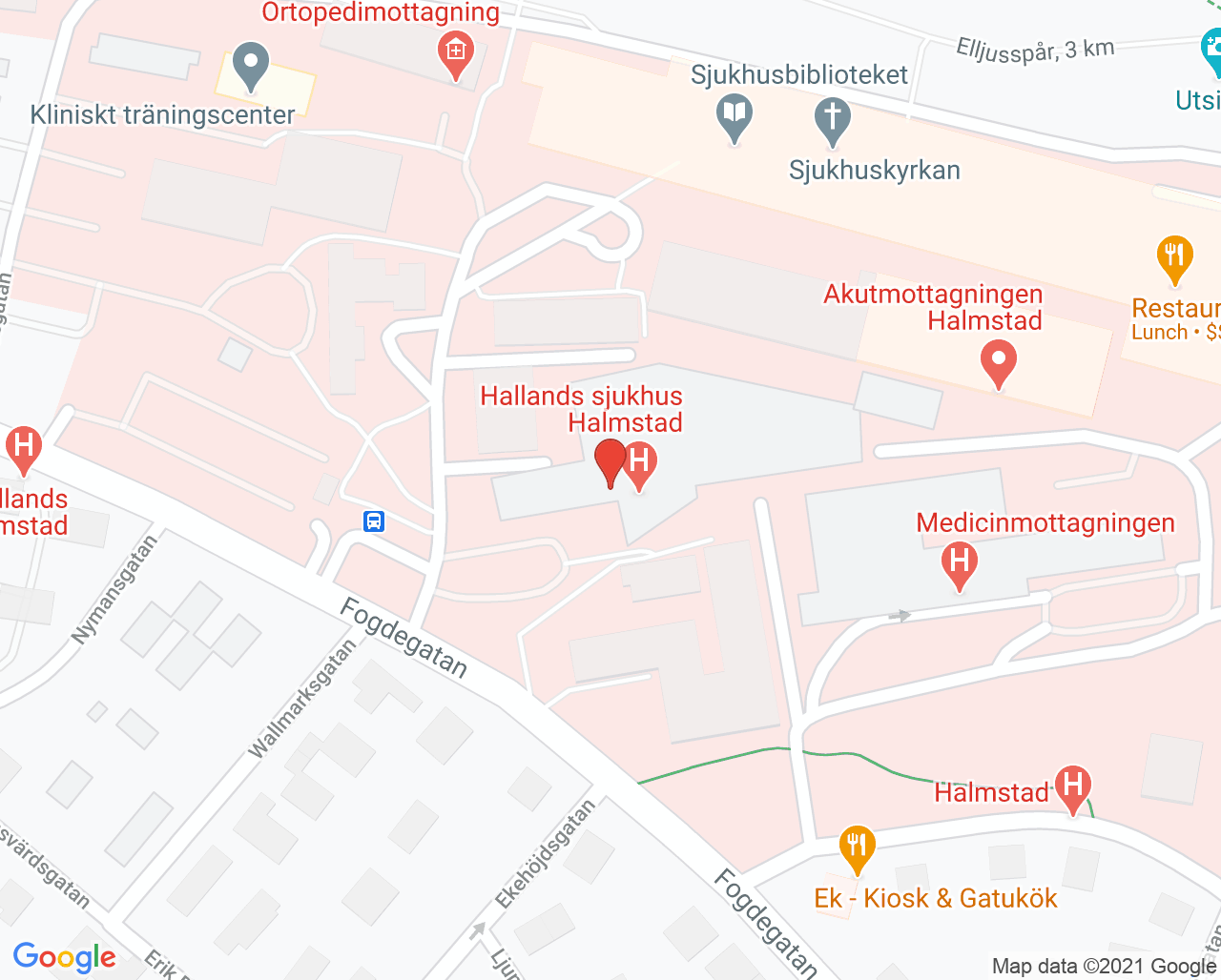Karta till Avdelning 10 BB Hallands sjukhus Halmstad