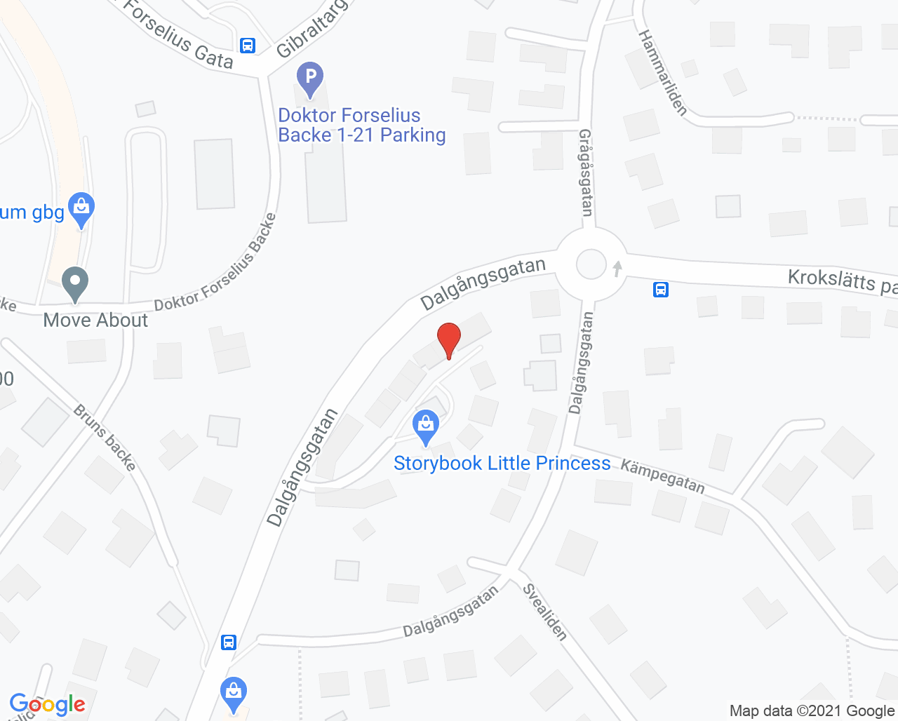 Karta till MH Prodental, Göteborg