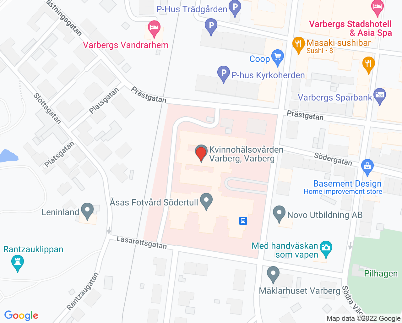 Karta till Folktandvården Västra Vall, Varberg