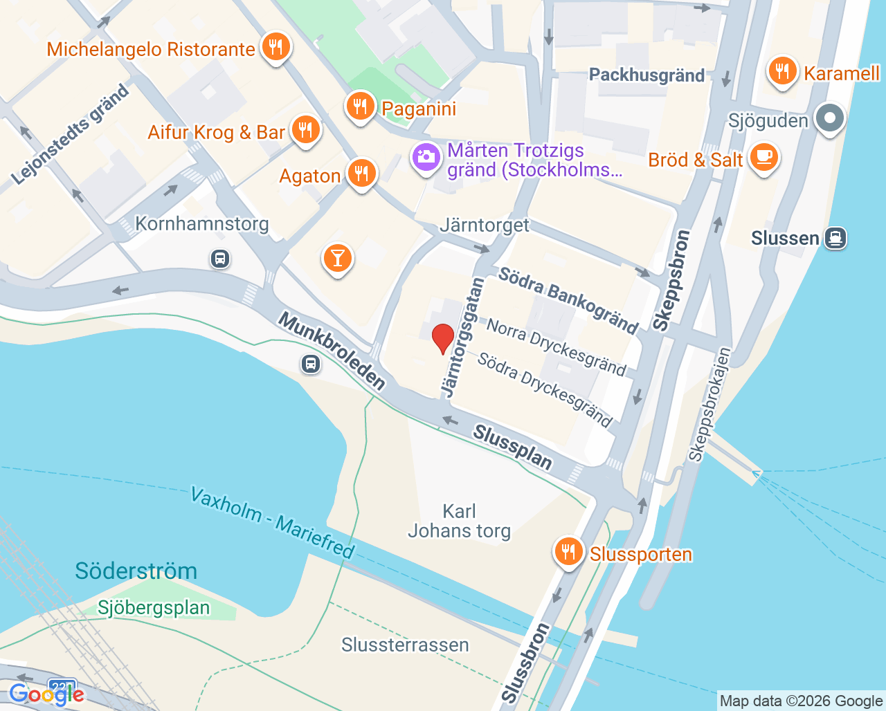 Karta till Familjeterapeuterna Syd Gamla stan