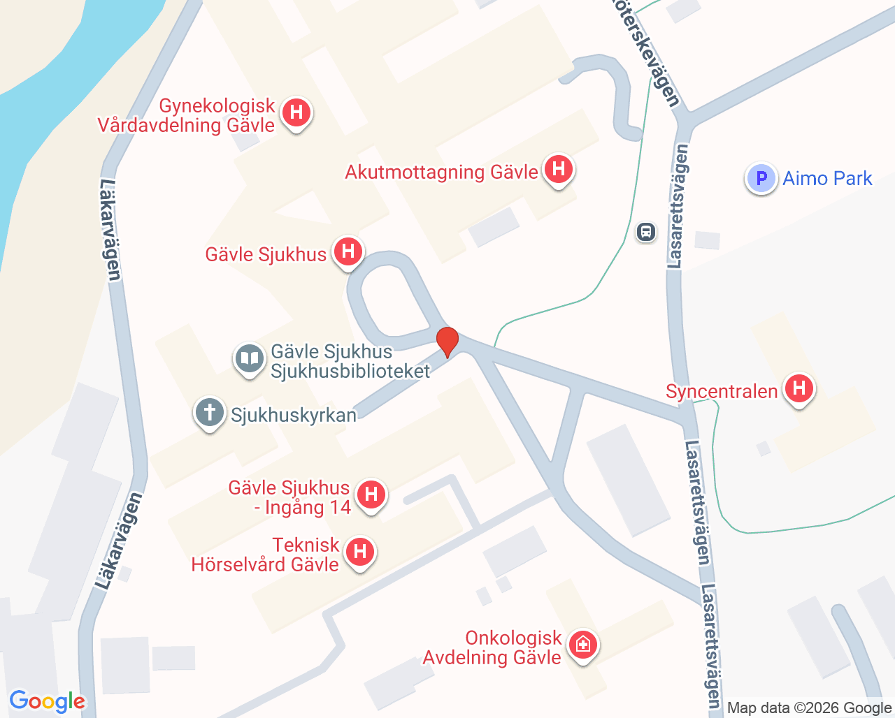 Karta till Centraloperation Gävle