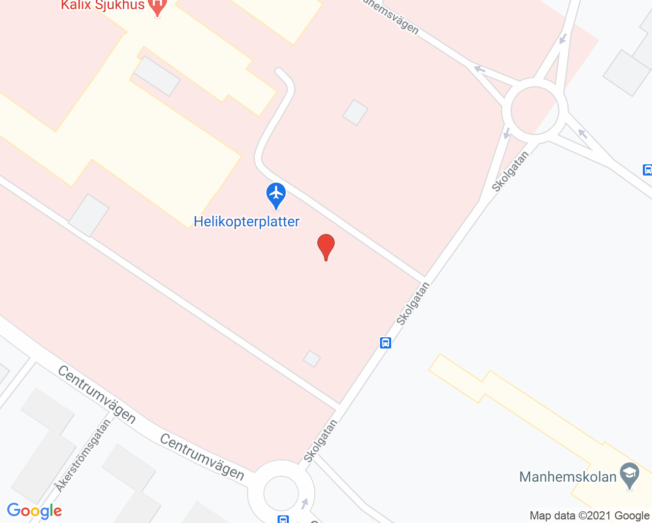 Karta till Trafikmedicinska enheten Kalix sjukhus
