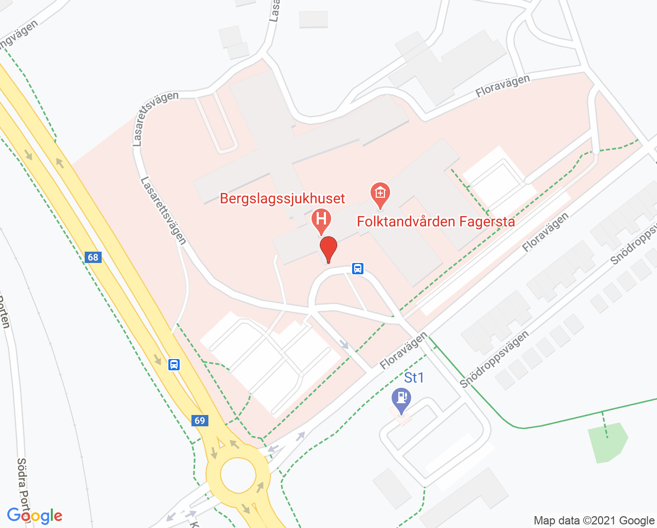 Karta till Västmanlands sjukhus Fagersta