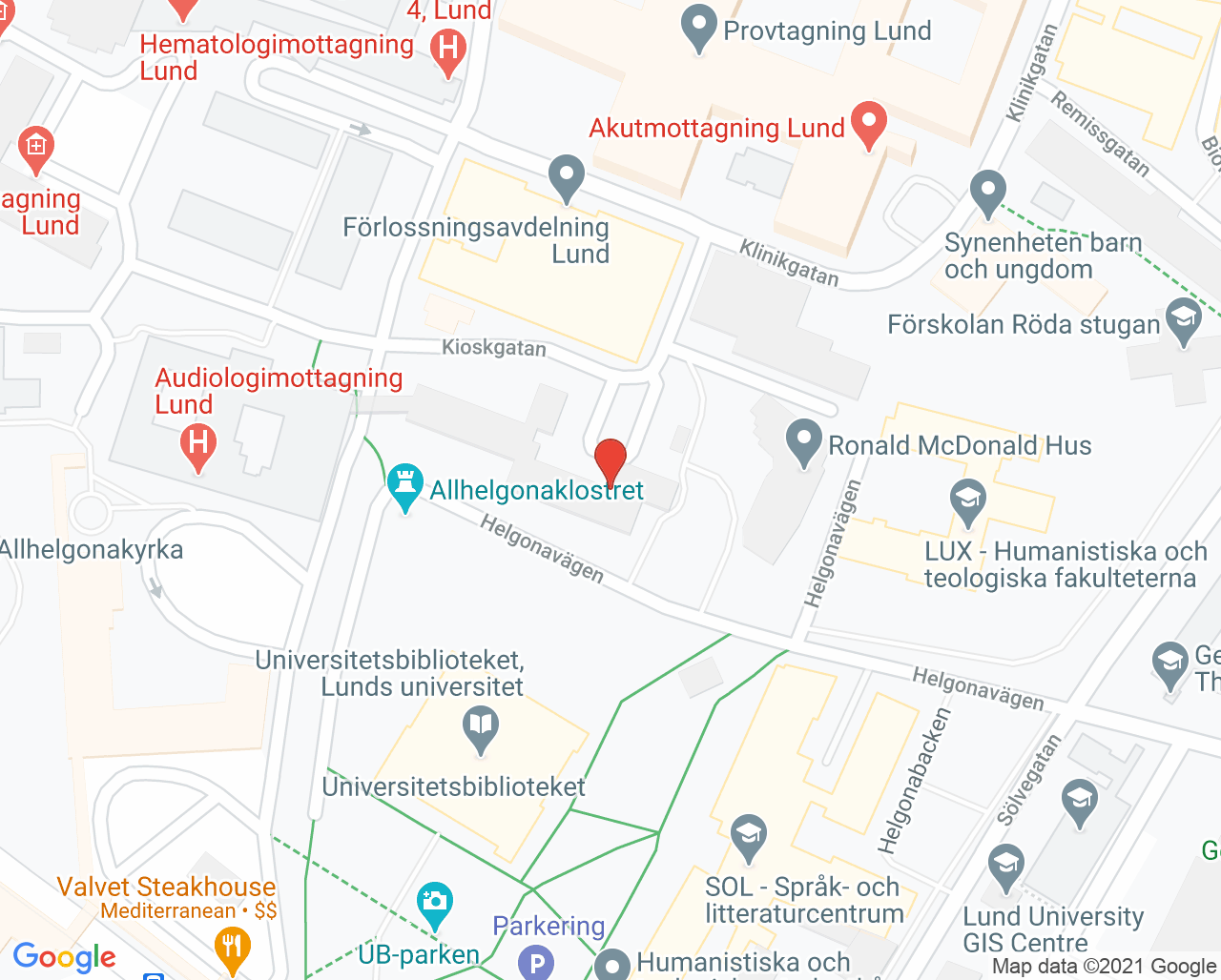 Karta till Reumatologimottagning Lund