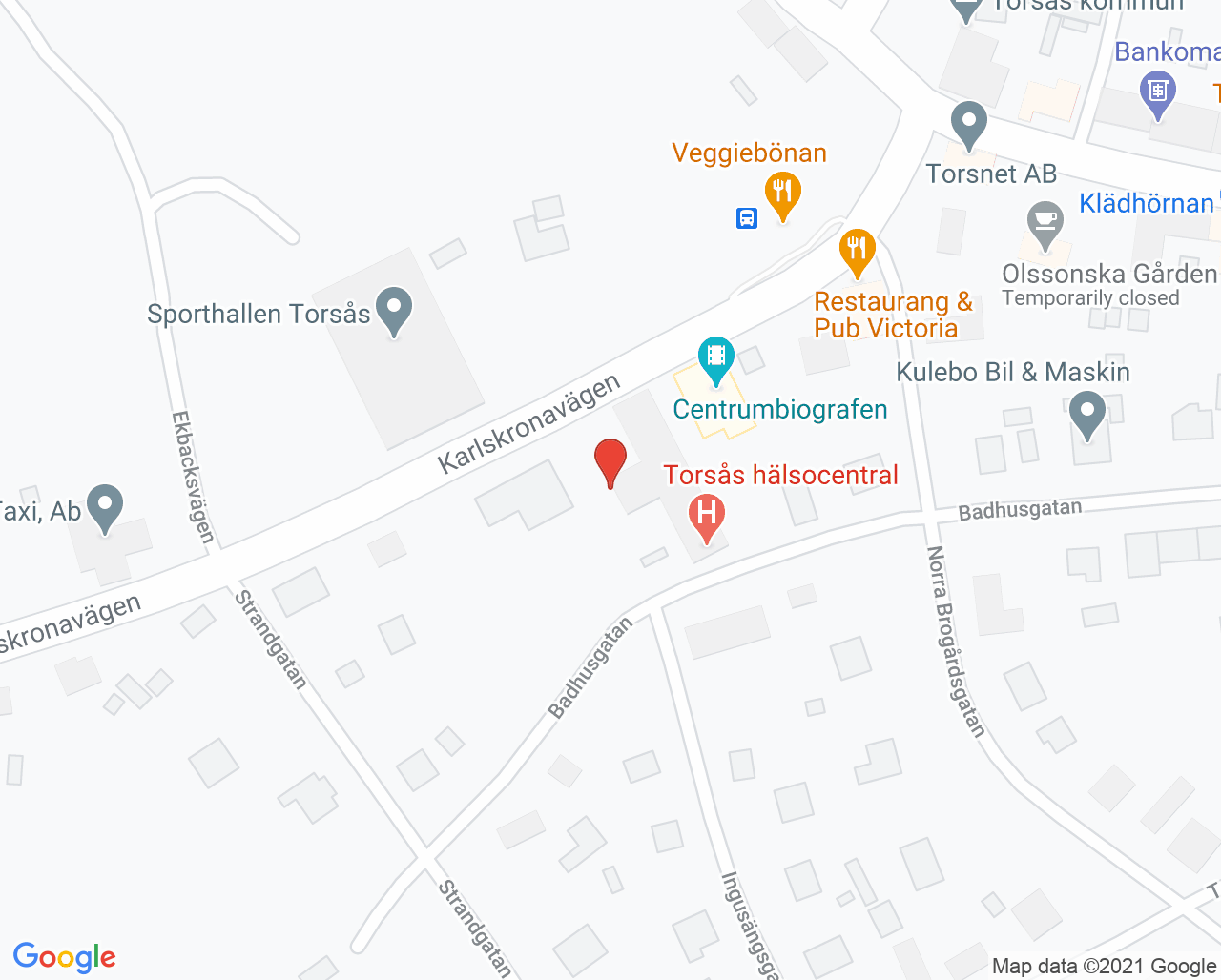 Karta till Psykisk hälsa Torsås hälsocentral