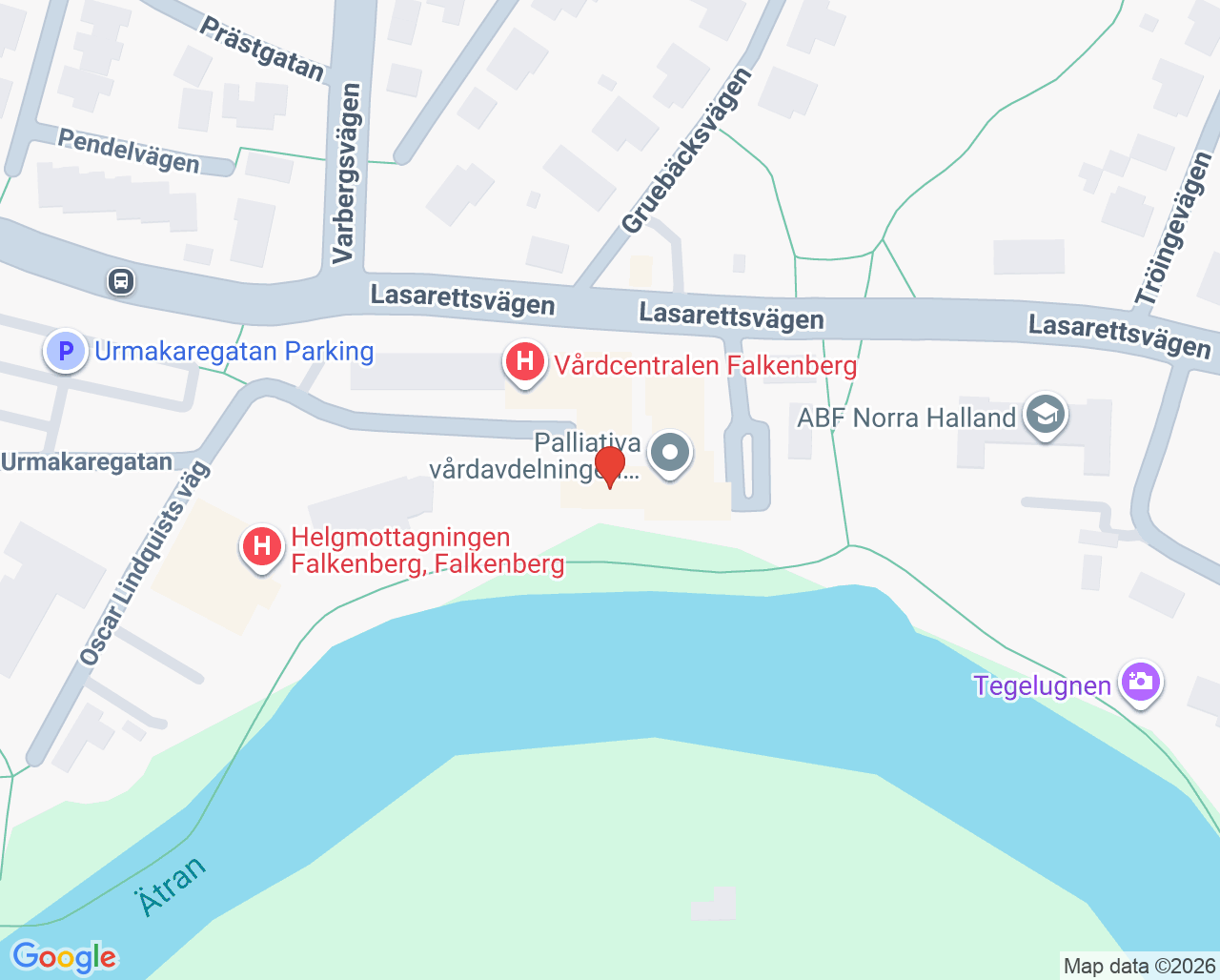 Karta till Distriktssköterskemottagningen Falkenberg