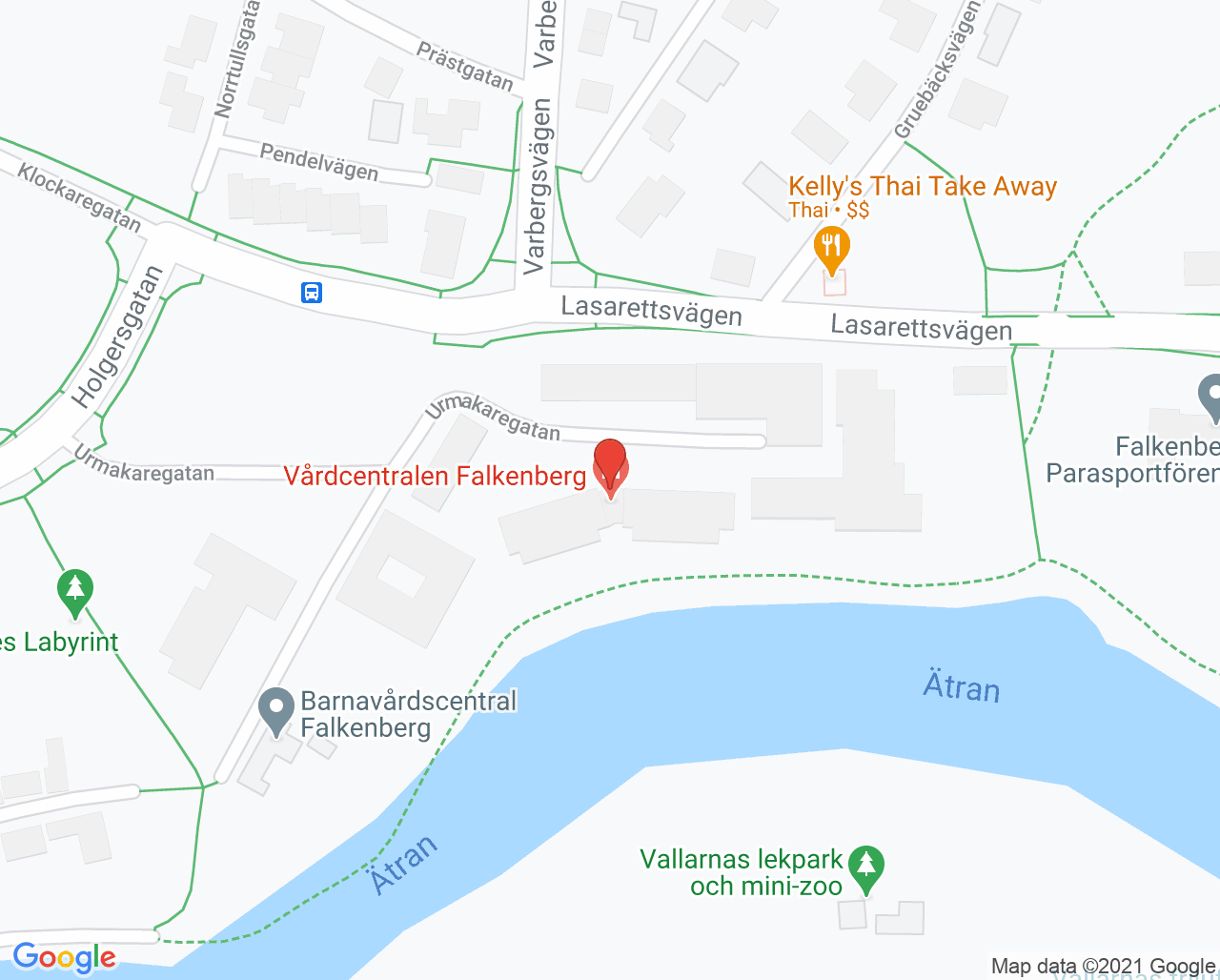 Karta till Läkarmottagningen Falkenberg