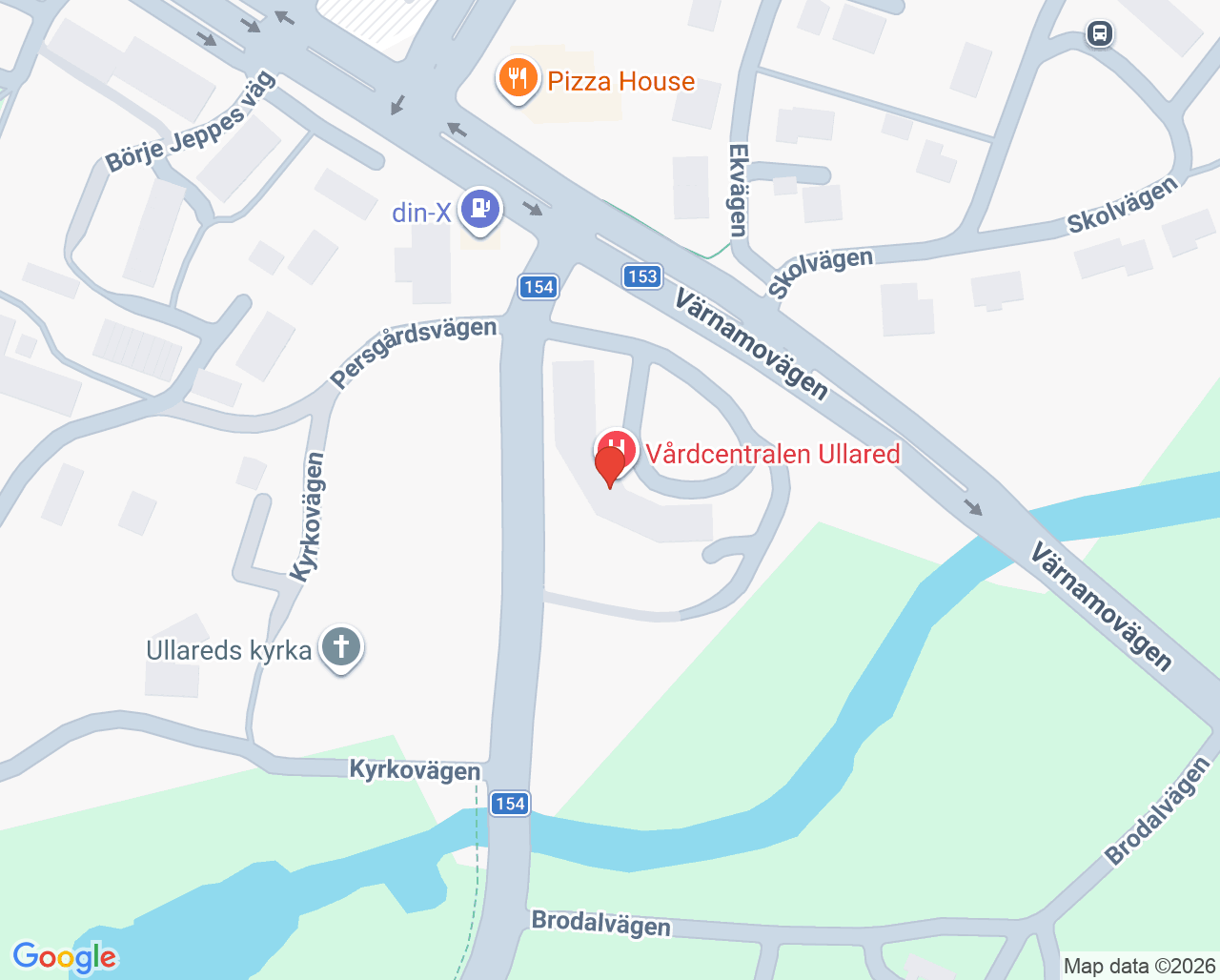 Karta till Läkarmottagningen Ullared