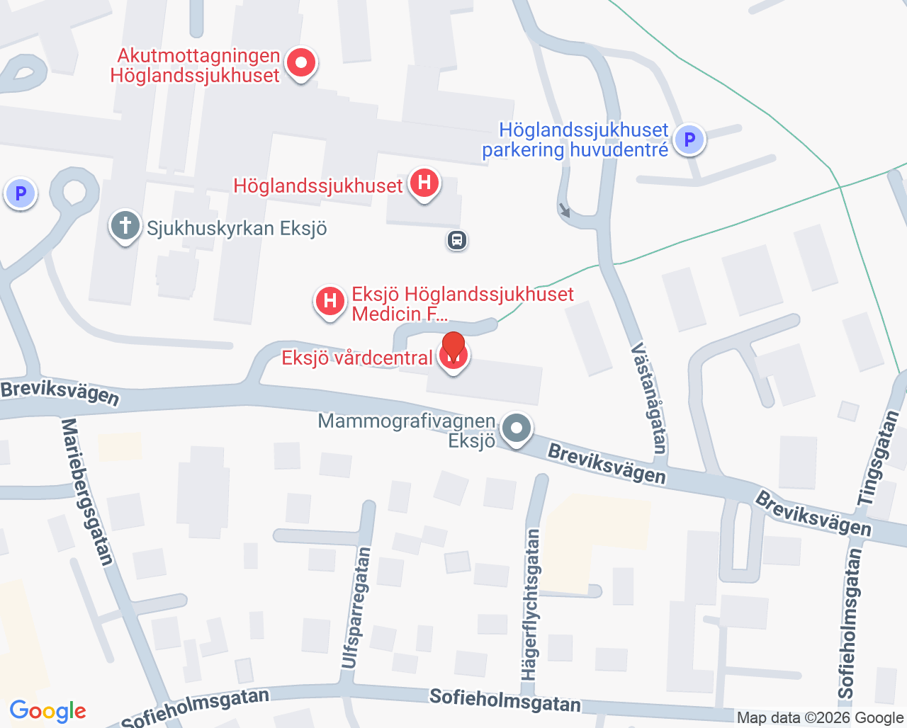 Karta till Eksjö Folktandvård