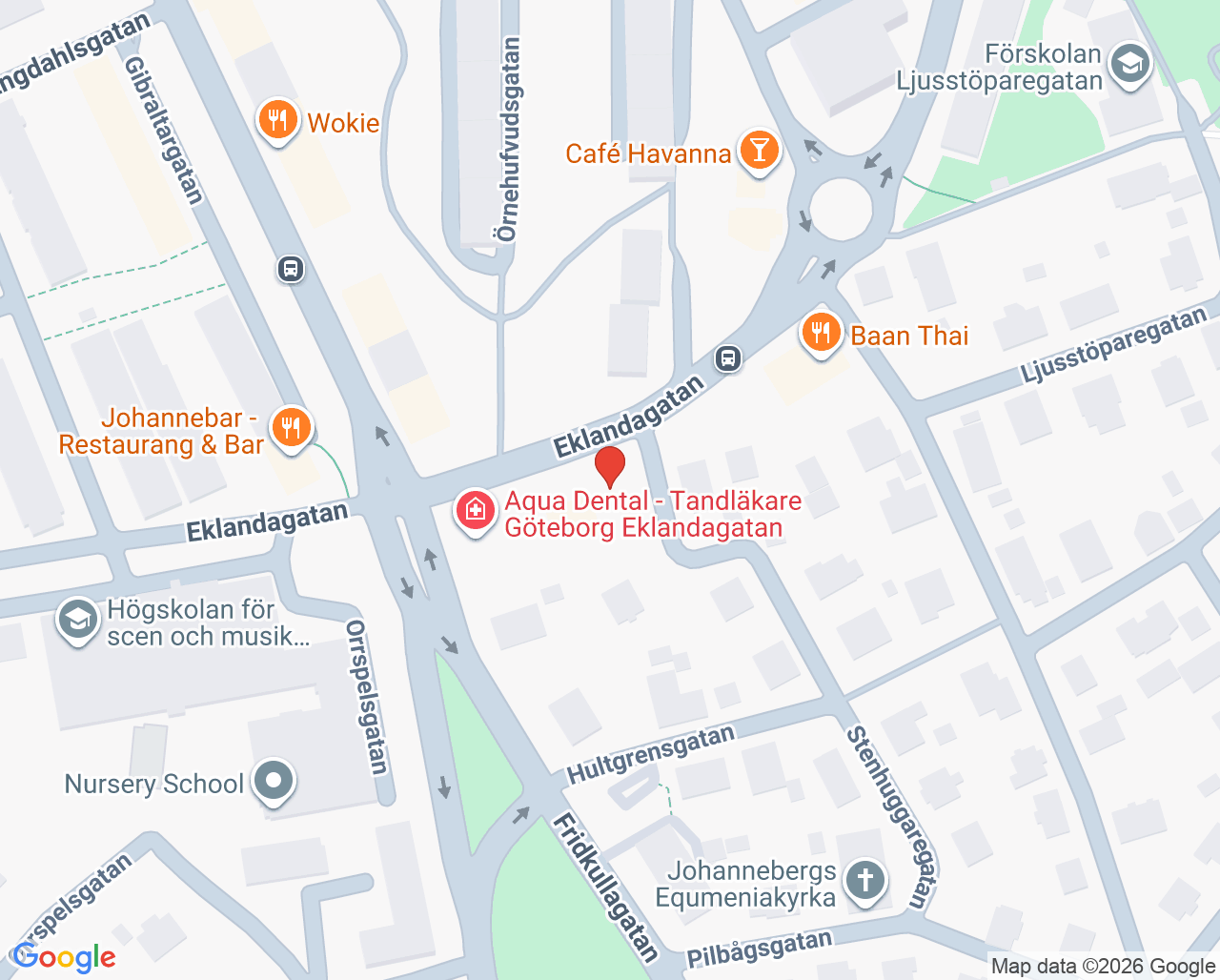 Karta till Vårdcentralen Carlanderska, Centrum