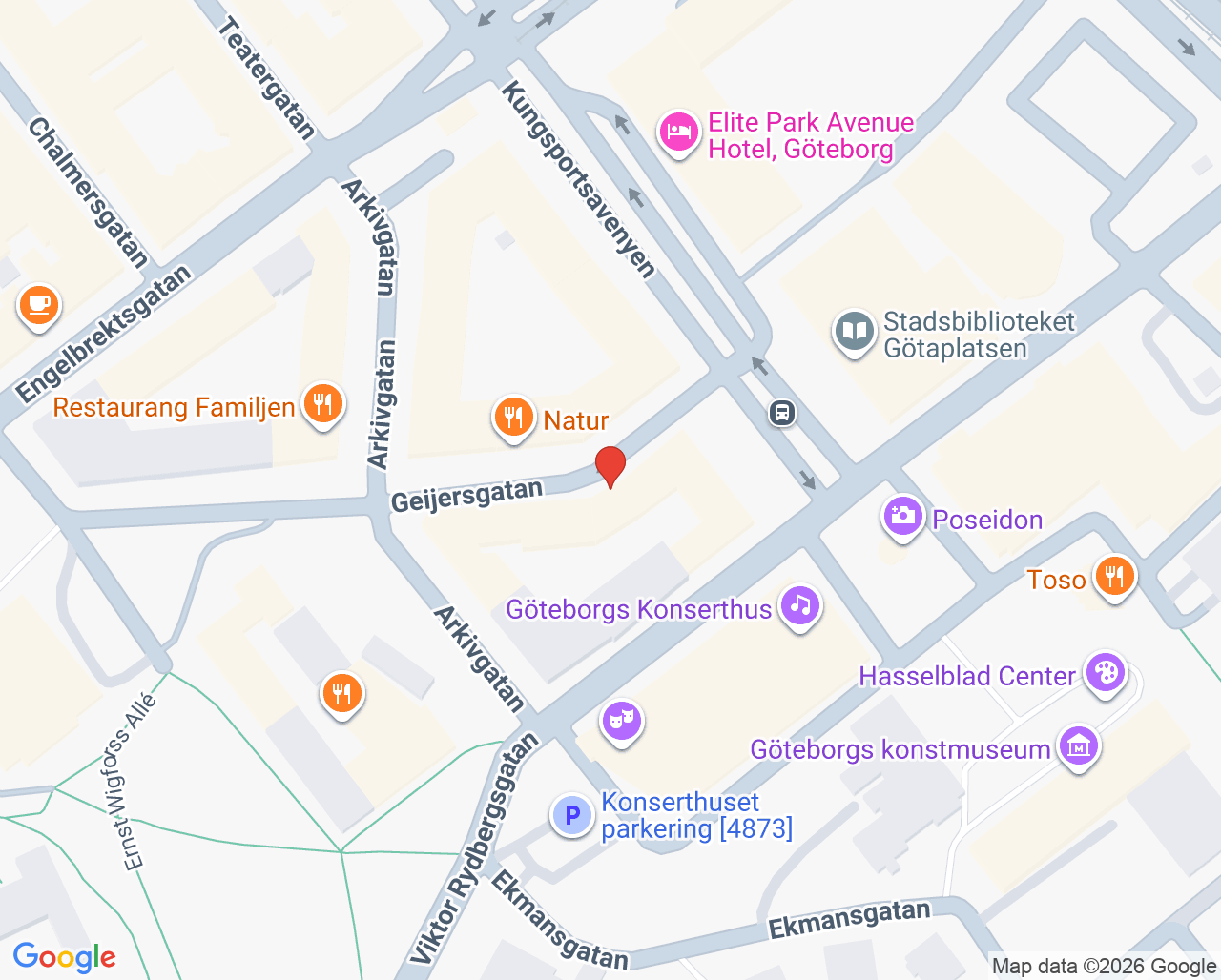 Karta till Tandläkare Marie Collin, Göteborg