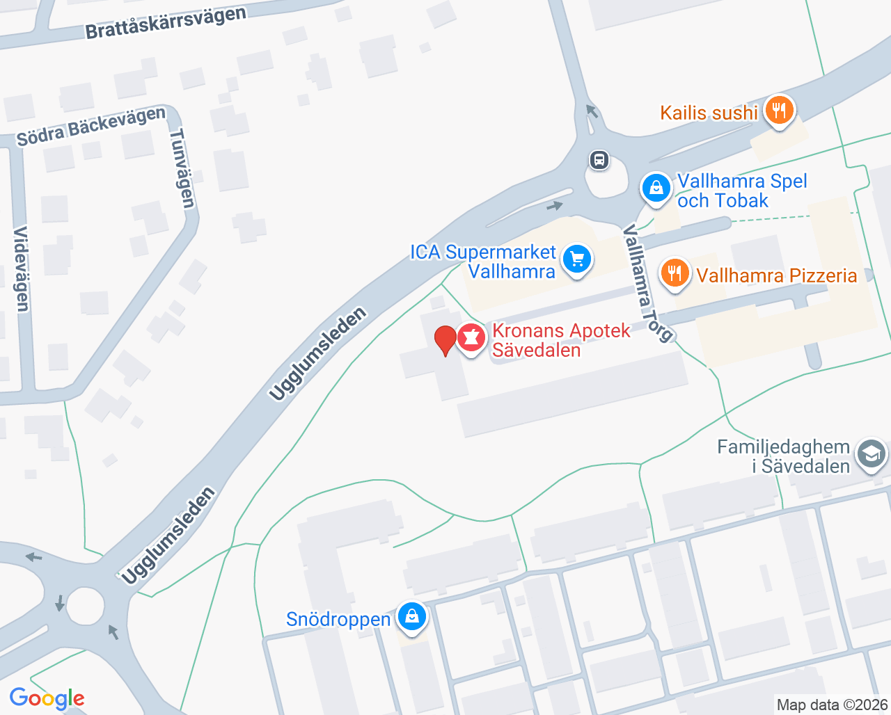 Karta till BVC Capio Vårdcentral Sävedalen, Partille