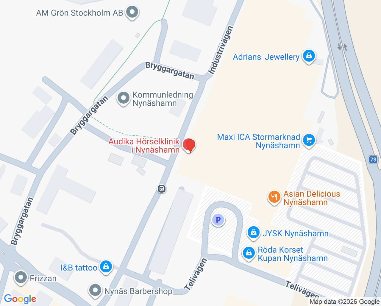 Karta till Audika Nynäshamn