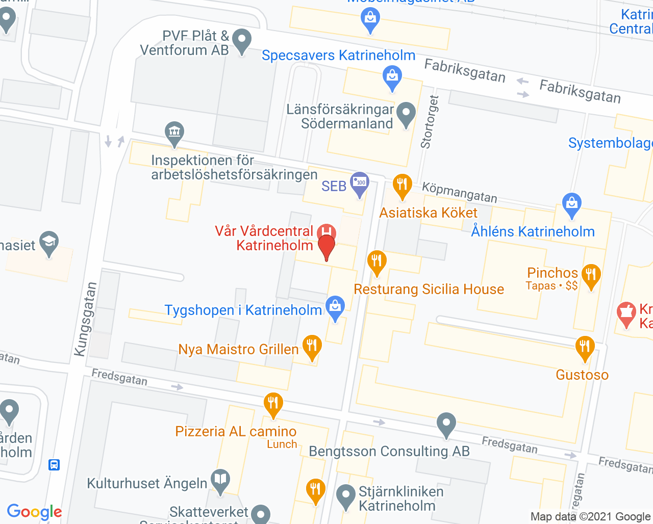 Karta till Sjukgymnastikteamet Vårdcentralen Vår Vårdcentral Katrineholm, Katrineholm