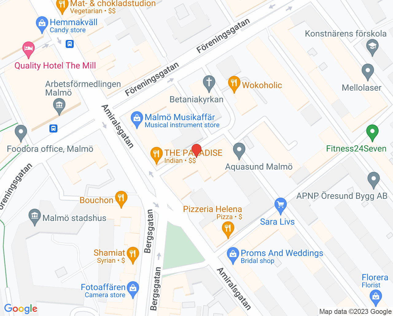 Karta till Polimac Boris, Malmö