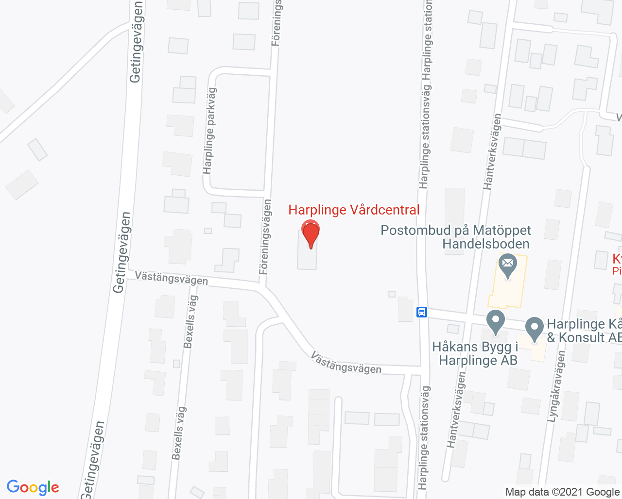 Karta till Läkarmottagningen Harplinge