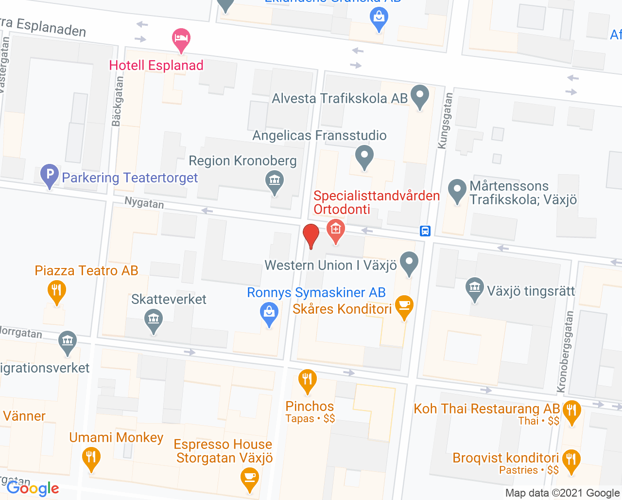 Karta till Bettfysiologi, Växjö