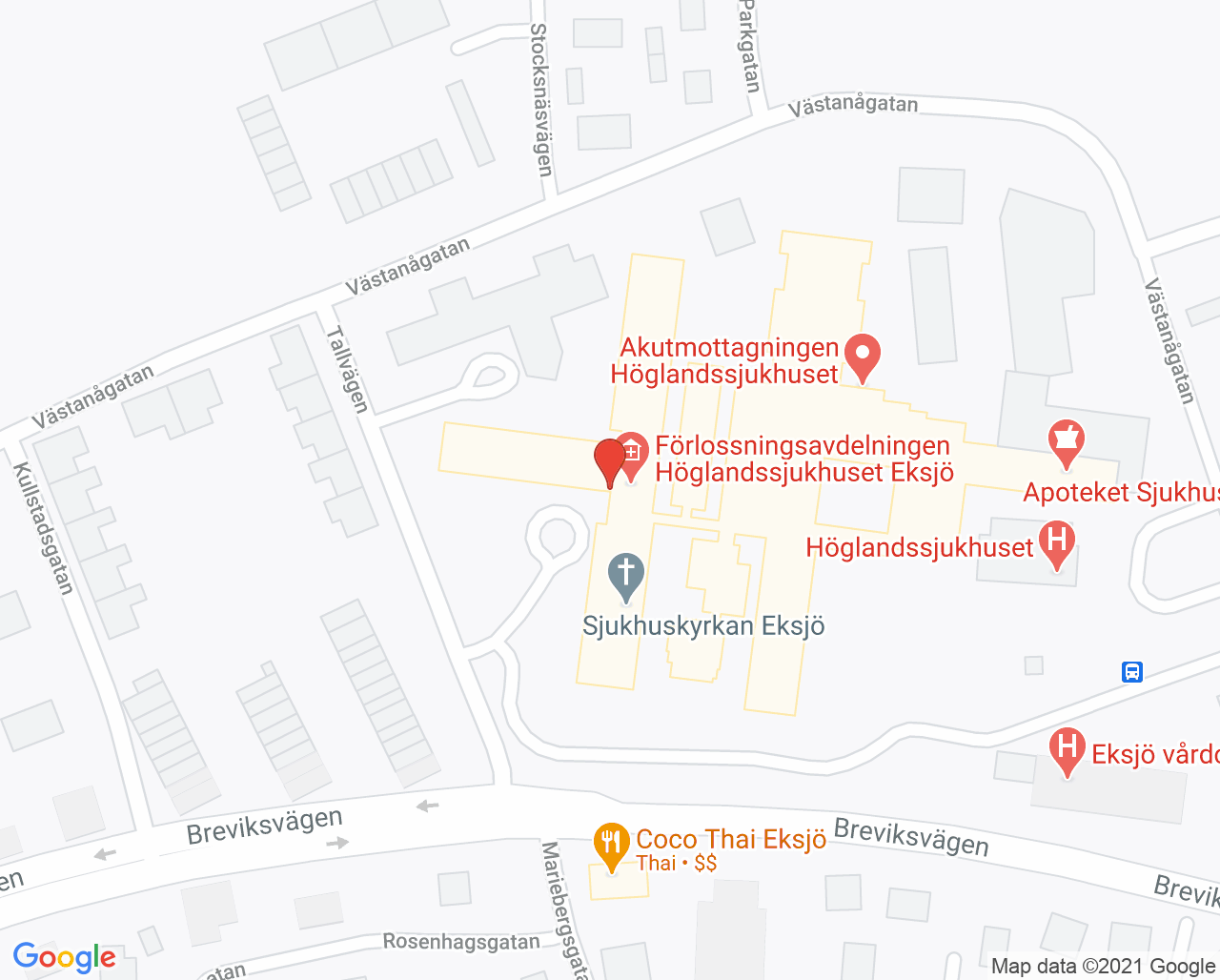 Karta till Rehabiliteringscentrum Eksjö