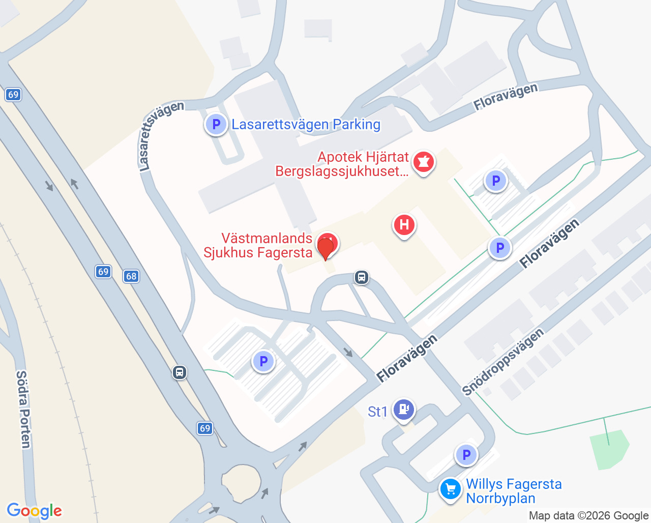 Karta till Rehabenheten Fagersta