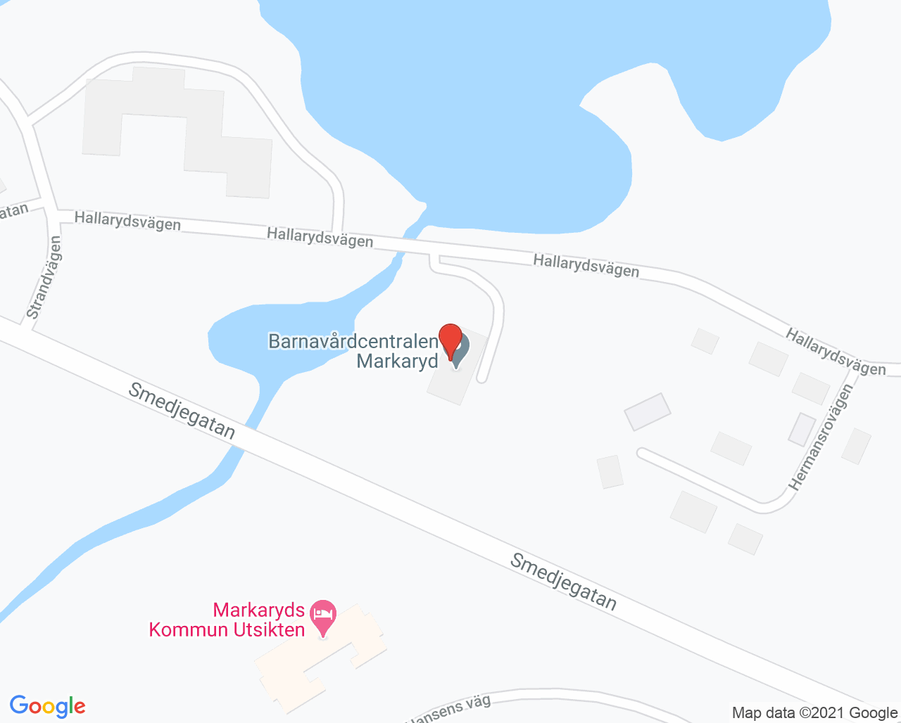 Karta till Markaryd primärvårdsrehab, Markaryd