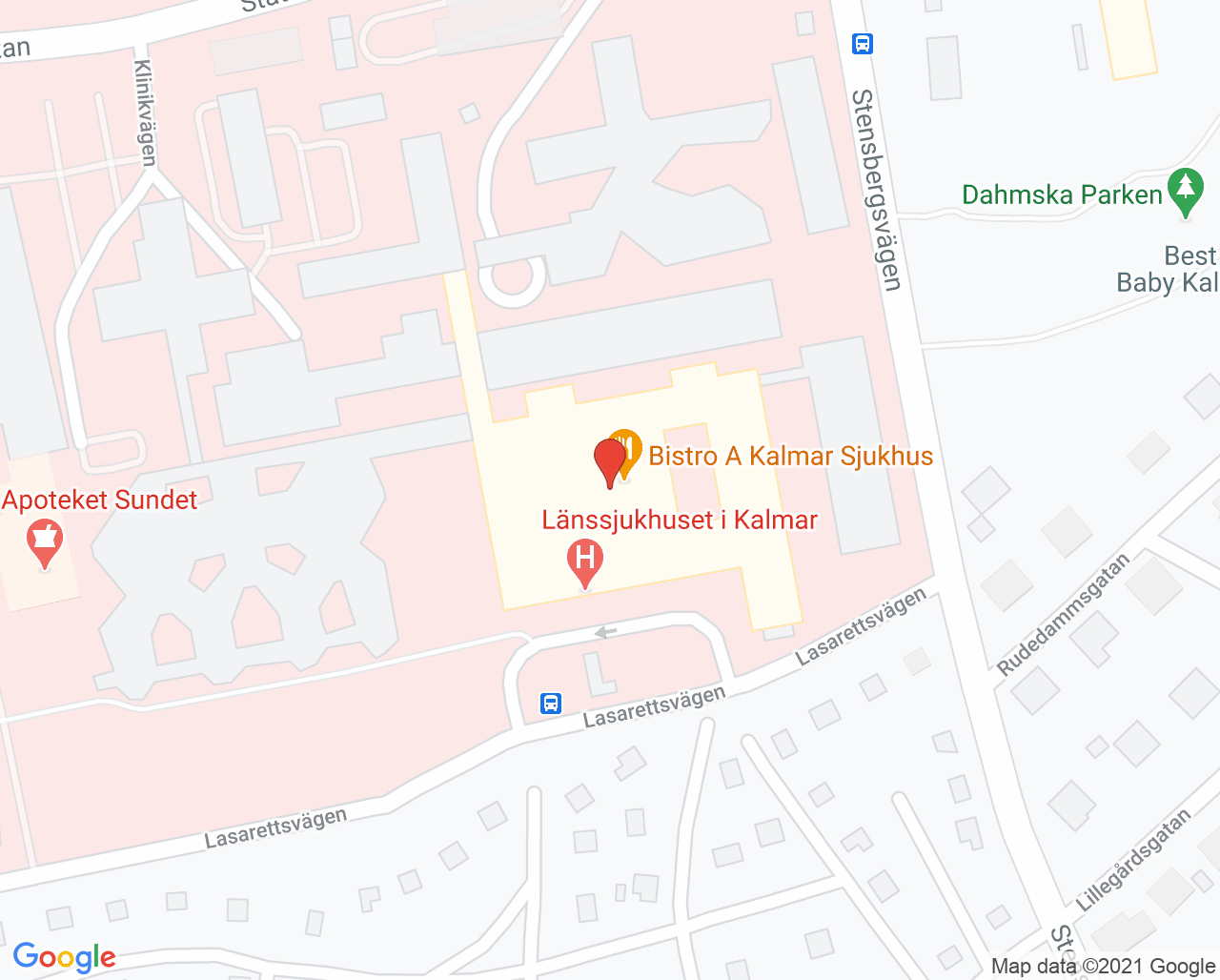 Karta till Centraloperation Kalmar