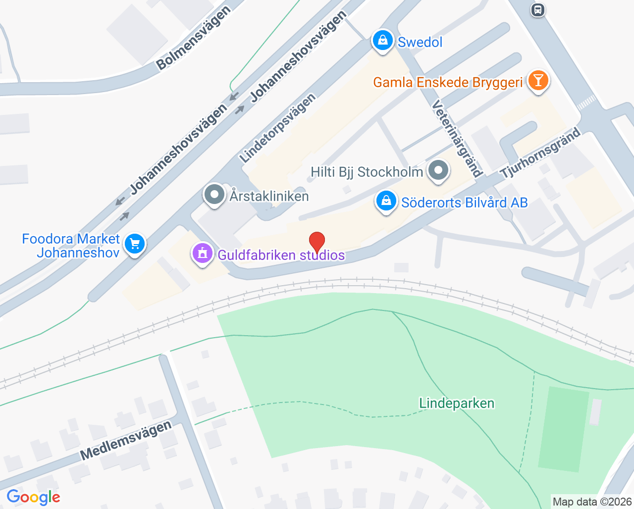 Karta till Habiliteringscenter Söderstaden barn, Habilitering och Hälsa