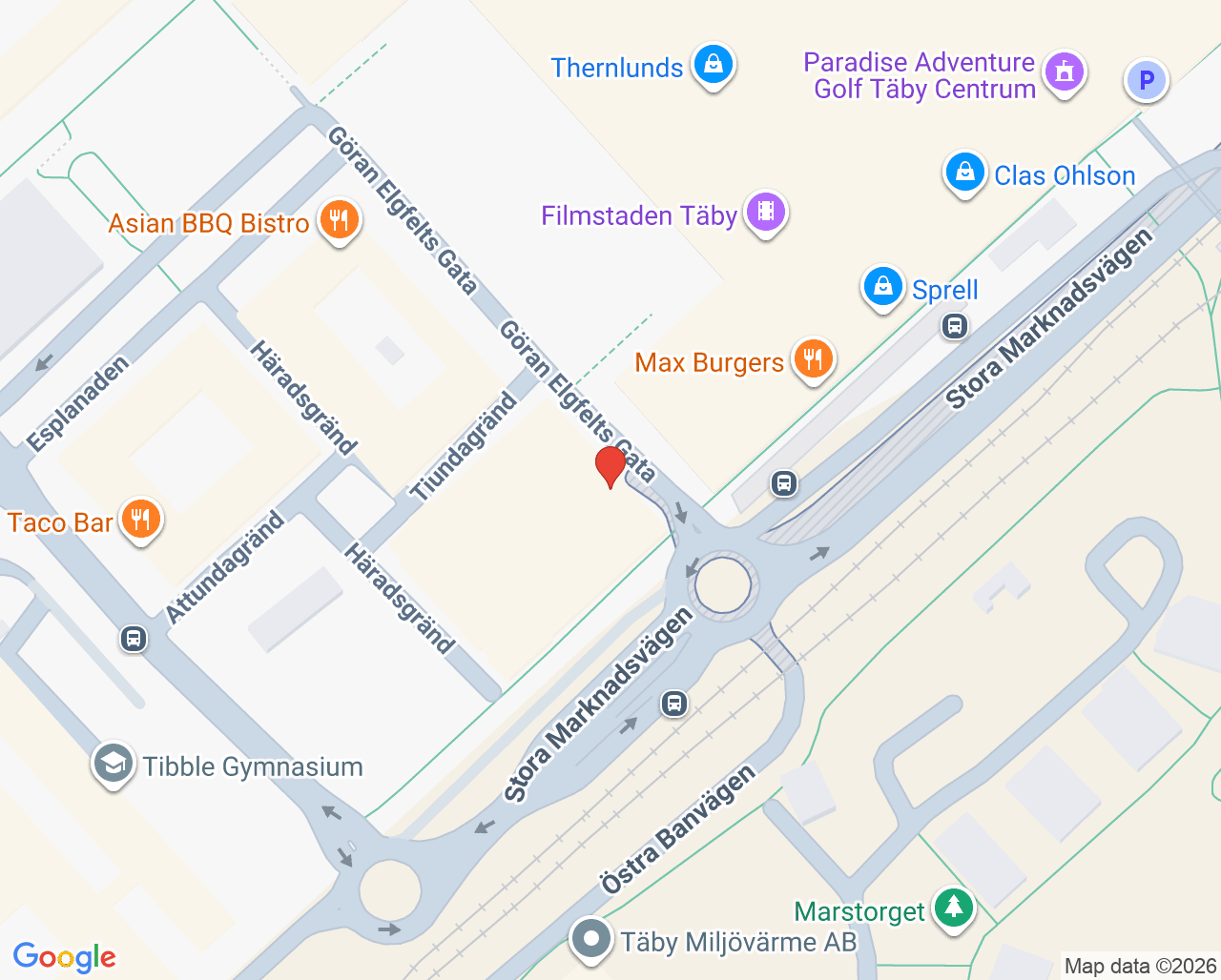 Karta till Bergman Clinics Täby Ögonmottagning