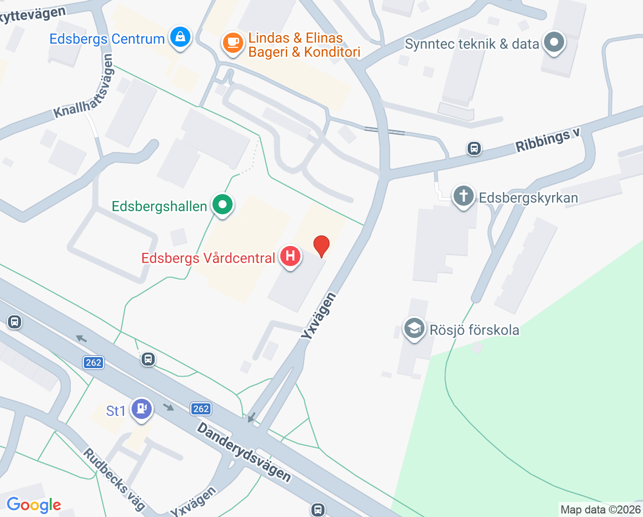 Karta till Edsbergs vårdcentral