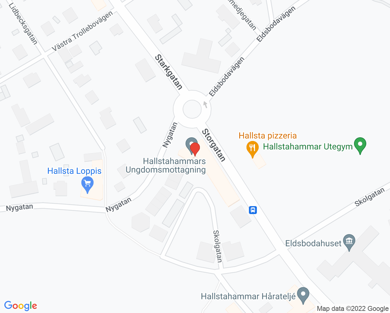 Karta till Hallstahammar ungdomsmottagning