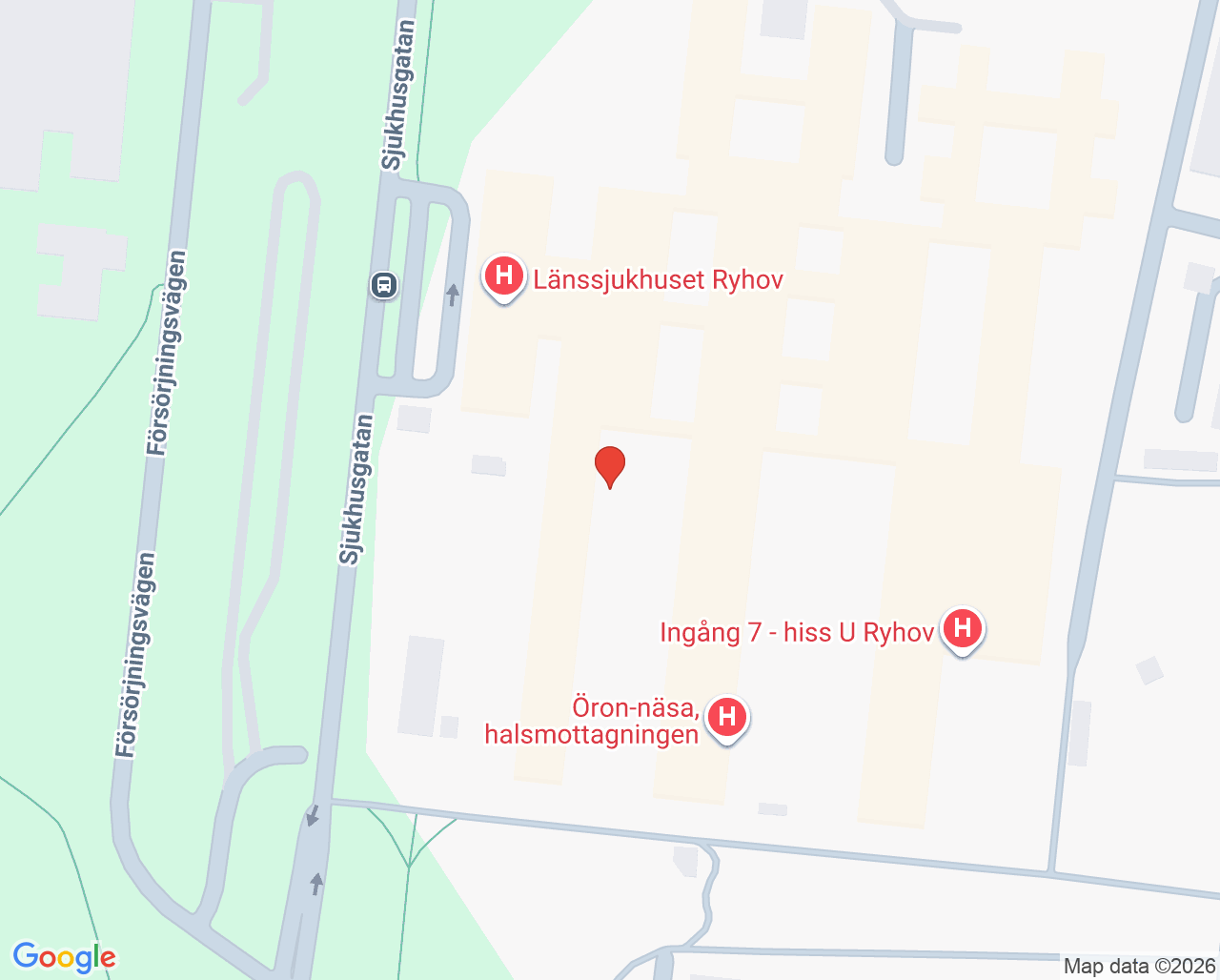 Karta till Tobakspreventiva enheten Länssjukhuset Ryhov