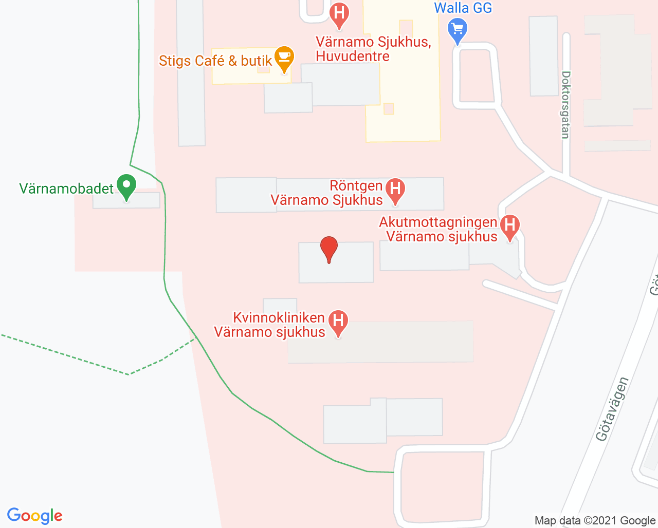 Karta till Röntgen Värnamo sjukhus