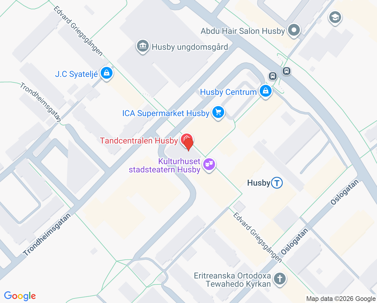Karta till Familjeläkarna Husby Vårdcentral