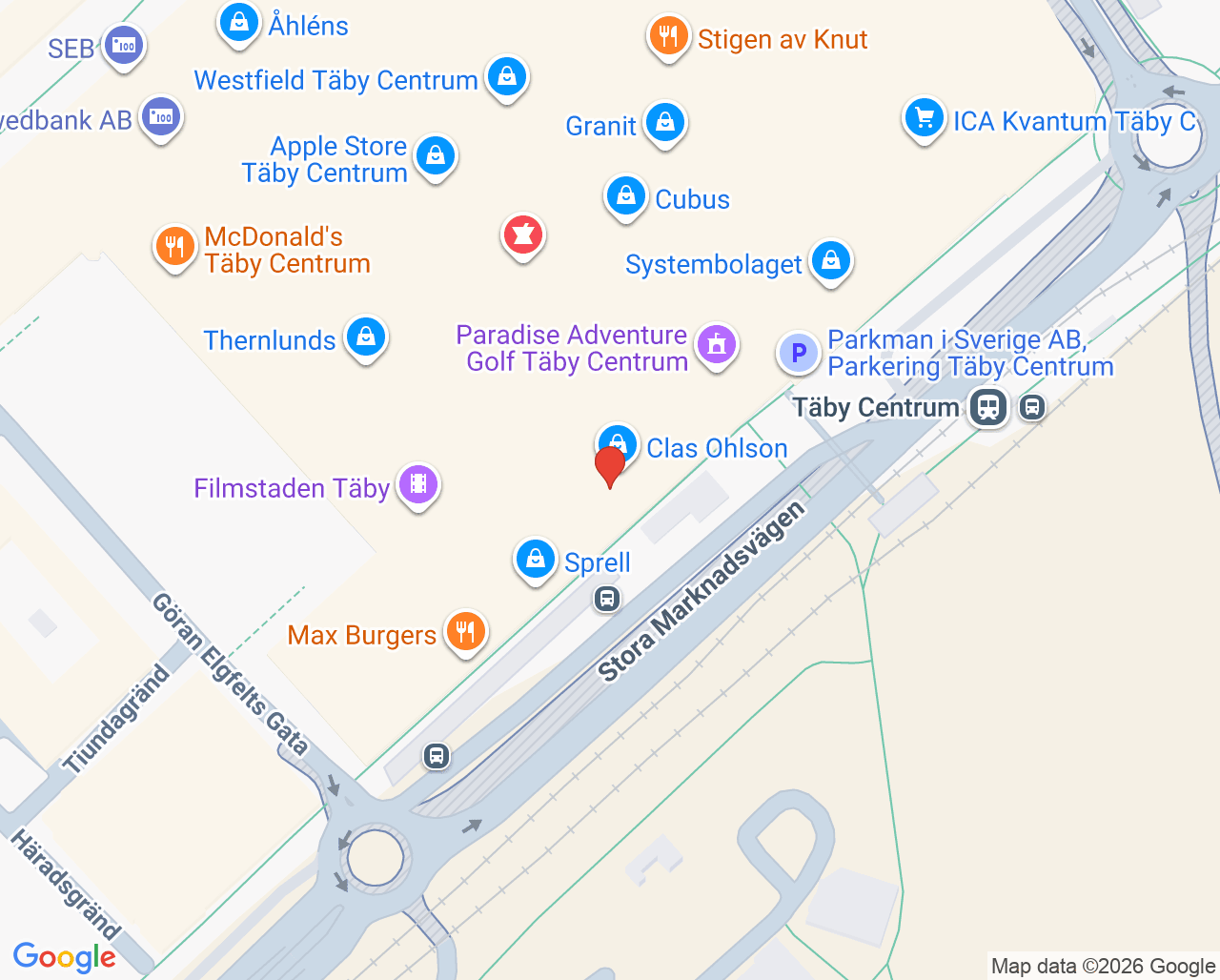 Karta till Mama Mia Täby Gynekologmottagning