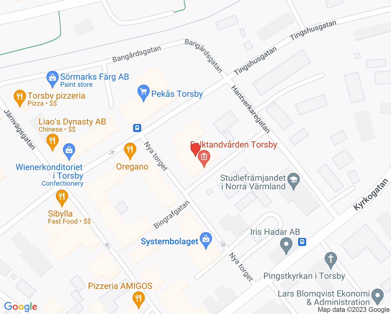 Karta till Folktandvården Torsby