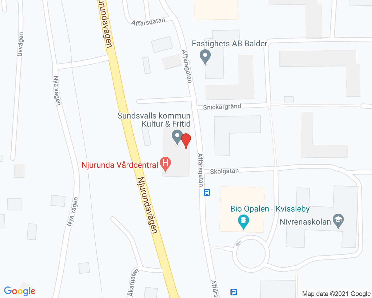 Karta till Doktor.se Njurunda Vårdcentral