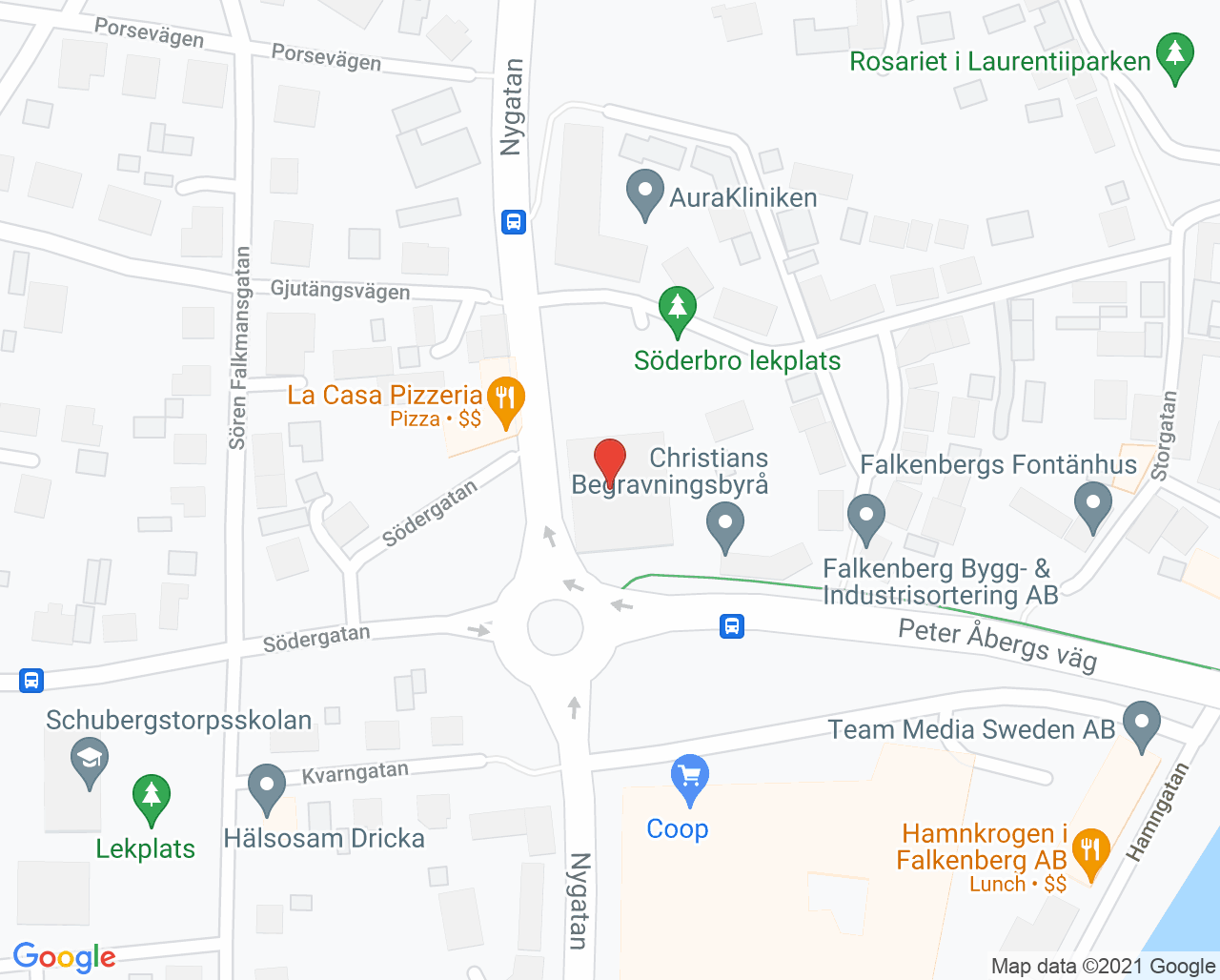 Karta till Capio Vårdcentral Falkenberg