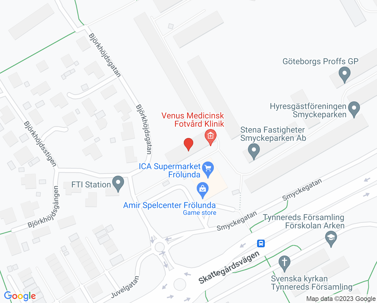 Karta till Smycketorgetstandvård, Göteborg