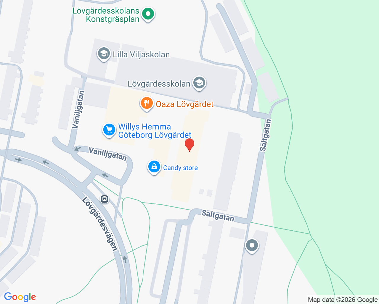 Karta till Närhälsan Lövgärdet vårdcentral, Angered