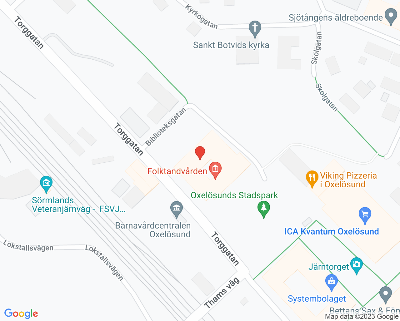 Karta till Astmateamet Vårdcentralen Oxelösund, Oxelösund