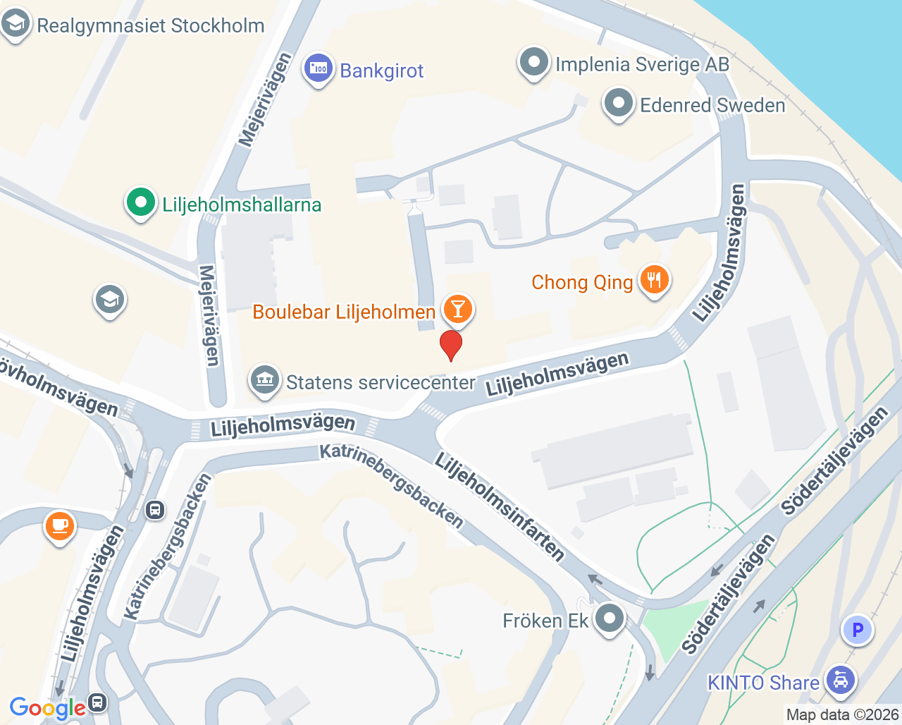 Karta till Habiliteringscenter Liljeholmen barn, Habilitering och Hälsa