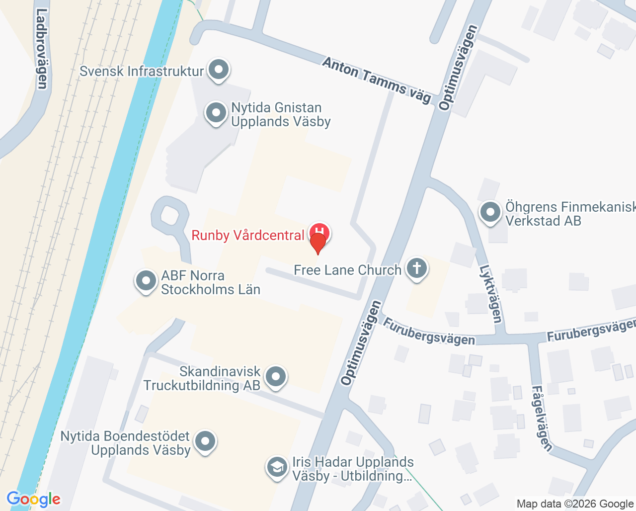 Karta till Runby vårdcentral