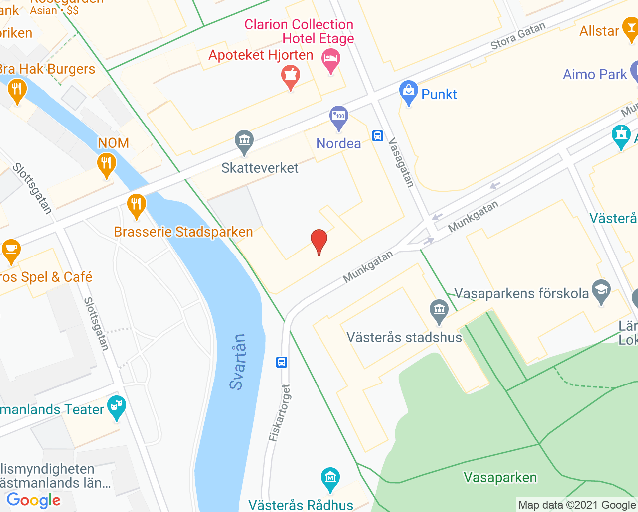 Karta till Västerås ungdomsmottagning