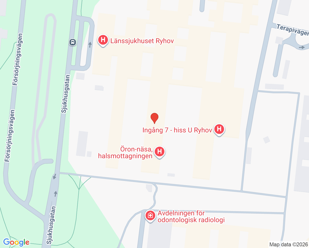 Karta till Stomimottagningen Länssjukhuset Ryhov