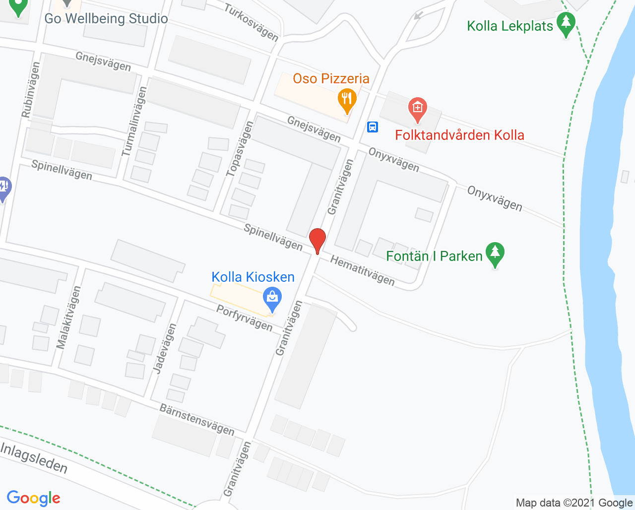 Karta till Psykosociala mottagningen Kolla, Kungsbacka
