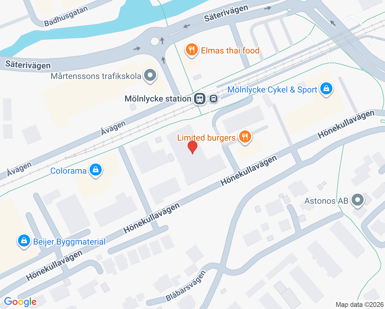Karta till Familjeläkarna i Mölnlycke Rehab, Mölnlycke