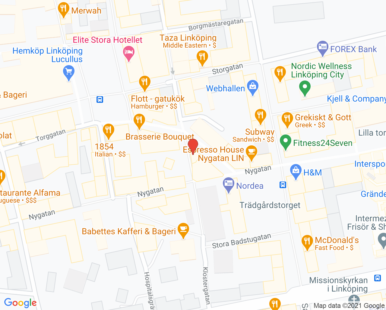 Karta till Synsam Linköping Tanneforsgatan