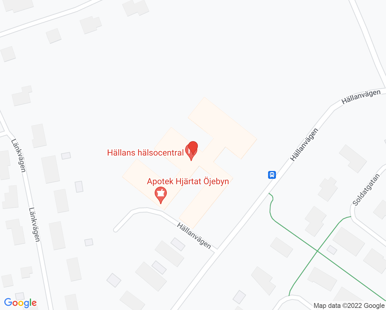 Karta till Hällans hälsocentral