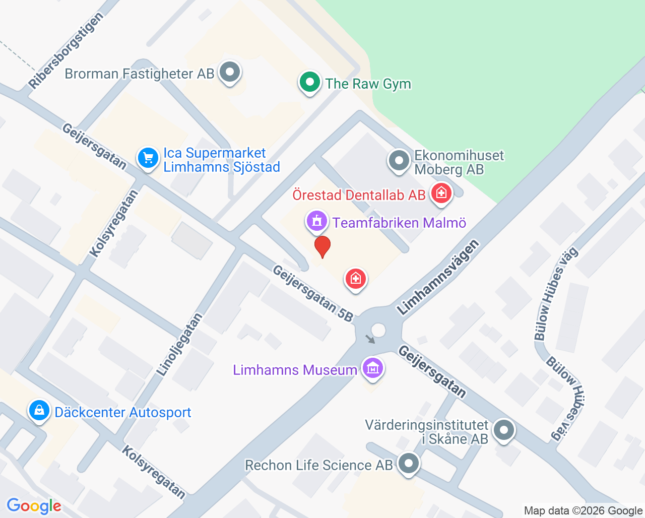 Karta till Limhamns Tandläkargrupp- Kenneth Nilsson