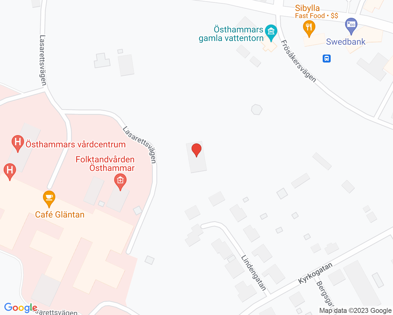 Karta till Barnspecialistmottagningen i Östhammar, Östhammar